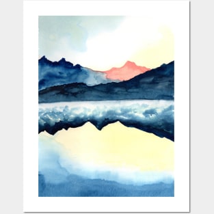 Mountains are calling watercolor Posters and Art